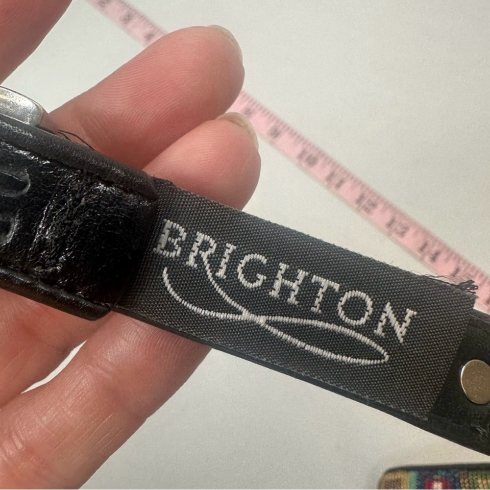Brighton Black Belt with Silver Buckle and Seed beads intricate design - Picture 5 of 7